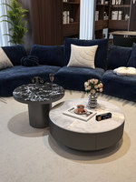Table basse en pierre microcristalline pour salon, usage domestique, style italien, luxe léger, esthétique haut de gamme, petit appartement, moderne