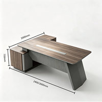Scrivania Direzionale Moderna in Legno, Design Minimalista, Grande Scrivania Modulare con Presa Elettrica per Ufficio Finanziario, Direttamente dalla Fabbrica