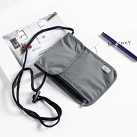 Tas dompet leher hitam dompet, dengan ritsleting pemblokir RFID, tempat paspor dan tas telepon dompet panjang nilon lapisan rantai tas dekorasi