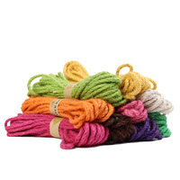 Yüksek kalite 6mm renkli bükülmüş jüt halat DIY için renkli kenevir kordon dekorasyon için 10 metre/pc