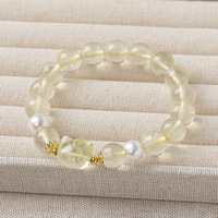 Réduire la pression, bijoux en cristal naturel, pierre de guérison, boule de charme, colonne de cristal de citrine, perle de cristal de quartz clair, bracelet pour femmes