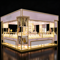 Kiosque à parfums de luxe avec cadre doré, éclairage LED, éco-responsable, vitrine de haute qualité, boutique professionnelle, pour toute la boutique