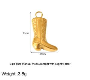 Acier inoxydable perle coeur Western <span class=keywords><strong>Cowboy</strong></span> botte papillon croix pendentif breloques pour la fabrication de bijoux bracelet à bricoler soi-même collier boucle d'oreille - Product Image 5