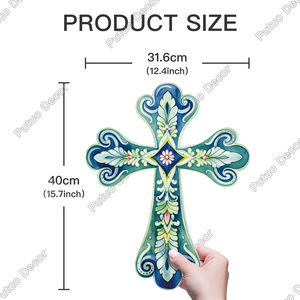 Plakat desain plak seni dinding kayu Crucifixion pedesaan untuk hadiah Dekor dinding rumah plakat tanda kayu - Product Image 3