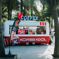 Commerciële Outdoor Fastfoodtruck Volledige Keuken Populaire 220V Commerciële Kar Voor Snackvoedsel Aanpasbare Ijscowagen