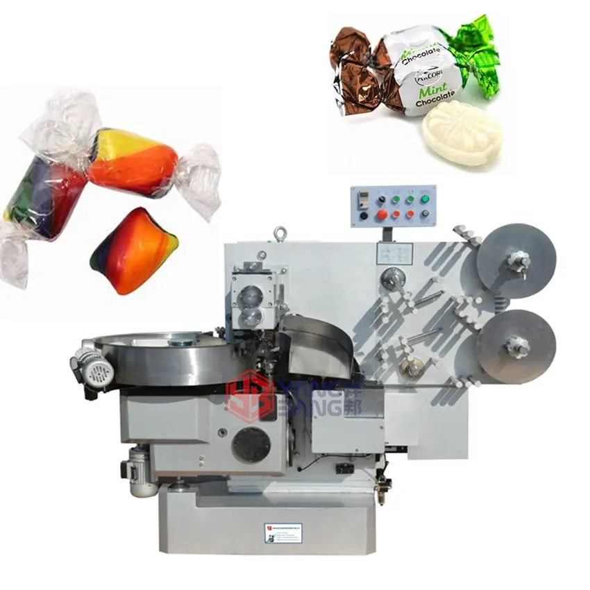 Máquina de embrulho para doces, máquina de embalagem de doces de alta tecnologia de goma toftaxa macia de corte e envoltório duplo de doces