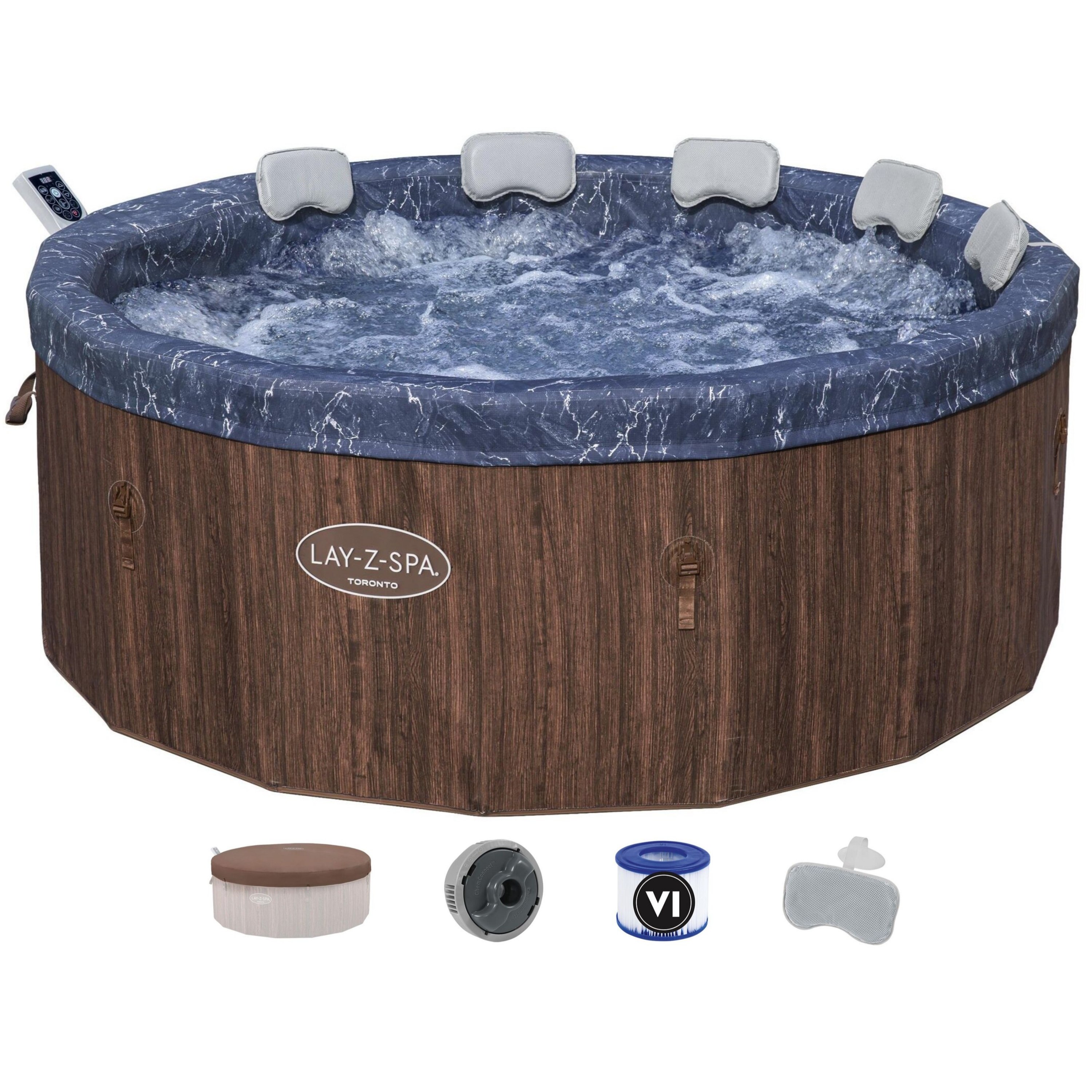 Bestway 6001W Lay-Z-Spa Toronto Энергоэффективная интеллектуальная гидромассажная Ванна с управлением через приложение на 5-7 человек