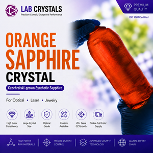 Wholesale <strong>Orange</strong> Sapphire Boule CZ Czochralski Grown Synthetic Corundum Crystal Jewelry <strong>Gemstone</strong> OEM - Product Image 1