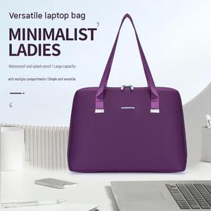 Sac à ordinateur portable imperméable, mallette à roulettes, pochette avec fermeture éclair, grande capacité, sac à main tendance pour femme, mallette en cuir - Product Image 4