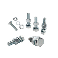 Kit de quincaillerie OEM en acier au carbone zingué bleu avec boulons hexagonaux, écrous, rondelles plates et rondelles à ressort pour assemblage mécanique