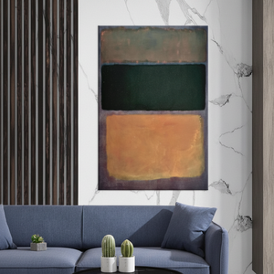 Modern Art Deco Abstract Canvas Print Earth Tone Serenity <b>Wrapped</b> Canvas Panel Hanging - Product Image 3