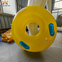 Tubes gonflables robustes à deux tubes en forme de trèfle à quatre feuilles pour parc aquatique, en PVC jaune, certifiés CE, 42''-48', garantie 3 ans