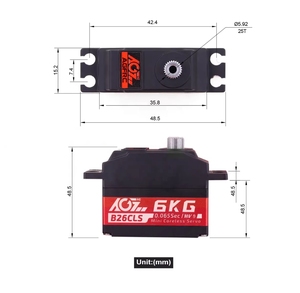 Ventes Flash Moteur Numérique Mini Haute Performance AGFRC B26CLS 6KG Couple Haute Vitesse 0.065sec MG Coreless pour Voiture - Product Image 4