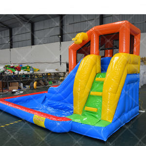 Commercial PVC vinyle enfants toboggan eau enfant en bas âge grande piscine d'eau gonflable cavalier plein d'entrain extérieur arrière-cour fête amusant jouets d'eau - Product Image 3