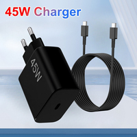 Kit de chargeur mural rapide 45W PD PPS avec prise EU/UK et câble Type-C vers C pour téléphone Samsung, ordinateur portable, CE RoHS OEM, vente en gros