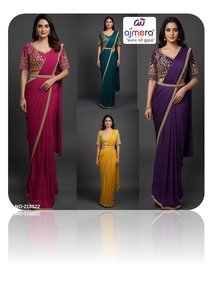 Sari traditionnel Ajmera Fashion pour fêtes, longueur standard, séchage rapide, look festif haut de gamme, pour mariage, toutes saisons, en stock - Product Image 2