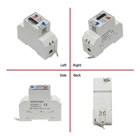 Medidor de Energía Inteligente Monofásico Inalámbrico de 5 (60)A para Riel DIN con Pantalla LCD y Relé de Bloqueo de 60A Integrado para Protección contra Sobrecargas