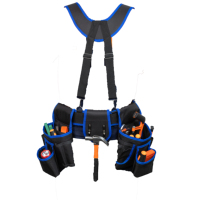 Ceinture à outils robuste, imperméable et légère, bretelles rembourrées, système multi-poches pour charpentiers, électriciens, travaux de construction