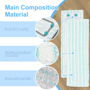 Compatible avec <span class=keywords><strong>Leifheit</strong></span> XL Couvre-tête de vadrouille plat en microfibre Chiffon de <span class=keywords><strong>nettoyage</strong></span> des sols humides et secs Recharges de tampons de vadrouille super absorbants - Product Image 3