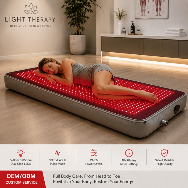 120W Full Body Red Light Therapy Mattress System | Self-Inflating Air Compression Recovery Bed  Pain Relief & Rehabilitation