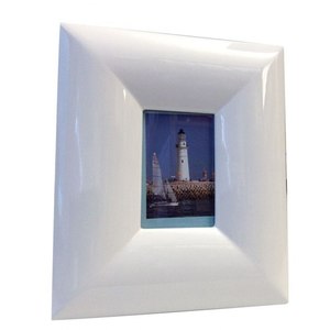 Cadre photo blanc arrondi sur mesure 4x6 A4, cadre photo sur mesure avec face en plexiglas, en bois, verre, papier, métal, fer, carré - Product Image 1