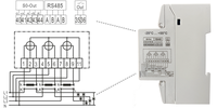 Compteur de courant triphasé à quatre fils DIN Rail D3034 1/6A CT Modbus RTU pour borne de recharge de véhicules électriques