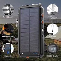 Estación de Energía Solar Portátil, Resistente al Agua, Generador de Manivela, Batería con Carga Inalámbrica Magnética, Radio FM, Linterna