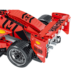 Mork Nouveauté 025002 RC Red Ferarried SF90 Voiture de course DIY <span class=keywords><strong>F1</strong></span> Voiture Technol Modèle de construction en blocs Jouet voiture - Product Image 5