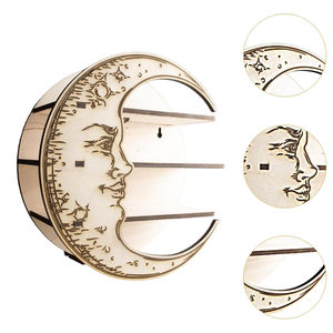 New Arrival Handmade <b>Black</b> Wooden Crescent Moon Wall Hanging <b>Shelf</b> Newly Launched Display <b>Shelves</b> for <b>Bathroom</b> Living Room for - Product Image 4