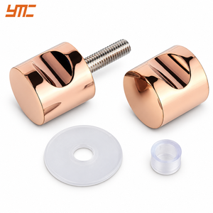 YMC Modern Gül Altın Pirinç Duş Kapısı Kolu Çift Taraflı Cam Çekme Kolu Çerçevesiz Duş Kabini Donanımı Kolay Kurulum - Product Image 4
