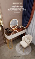 Table de maquillage moderne et minimaliste pour chambre à coucher, miroir en verre trempé, multifonctionnelle, en bois de rose massif, avec plateau en granit