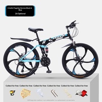 Vélo de montagne pliable personnalisable, cadre en acier haute teneur en carbone sur mesure, 27 vitesses, freins à disque doubles, fourche à ressort à huile, suspension souple 24/26