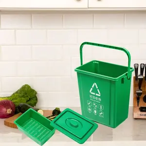 Innenkompostbehälter enthält inneneckefutter und kohlenstofffilter, recyclingbehälter für lebensmittelabfälle
