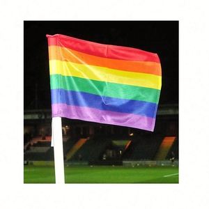 ธงมุมสนามกีฬาคุณภาพสูงแบบกำหนดเองสำหรับฟุตบอล สองด้าน ขนาด 30x45 ซม. 12x18 นิ้ว ดีไซน์ธงสามเหลี่ยม ผลิตจากไฟเบอร์กลาสจีน - Product Image 4