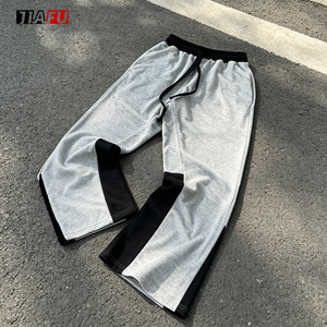 Nouveau pantalon de jogging Y2K tendance de haute qualité pour hommes, coupe évasée empilée, pantalon cargo personnalisé, survêtement homme avec blocs de couleur - Product Image 1
