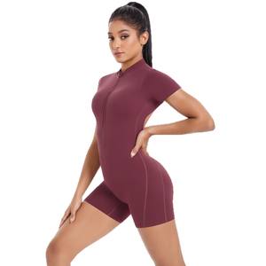 Großer rücken freier Sport-Bodysuit mit halbem Reiß verschluss und Jumps uit Kurzarm Yoga & Dance Fitness Naked Tight Design - Product Image 2