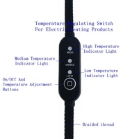 Masque pour les yeux à fil tressé USB commutateur en ligne de réglage de température moyenne et basse