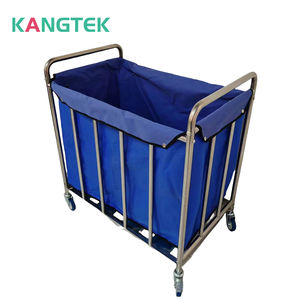 Chariot à linge sale d'acier inoxydable de clinique médicale d'hôpital de KANGTEK avec le sac en toile - Product Image 3