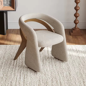 Sedia da Pranzo con Seduta Imbottita in Tessuto Morbido e Struttura Robusta in Legno Massello, <span class=keywords><strong>Scelta</strong></span> Perfetta per il Soggiorno con Struttura Durevole - Product Image 5