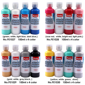 Foska 100ml 4 <strong>Pastel</strong> Colors Acrylic Pouring <strong>Paint</strong> with Large Volume for Canvas Paper Wood and More - Product Image 2
