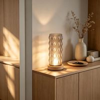 Lampe de table LED moderne ondulée en ABS avec abat-jour vert en ABS, flexible, simple, hauteur réglable, intensité variable, alimentation USB