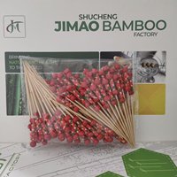 Piques à Fruits et Aliments en Bambou Biodégradables et Écologiques, Personnalisables avec Logo pour Hamburgers et Décoration de Fêtes