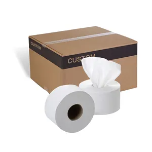 OEM 12 rouleau géant commercial écologique de papier toilette 2 plis rouleau de papier toilette jumbo