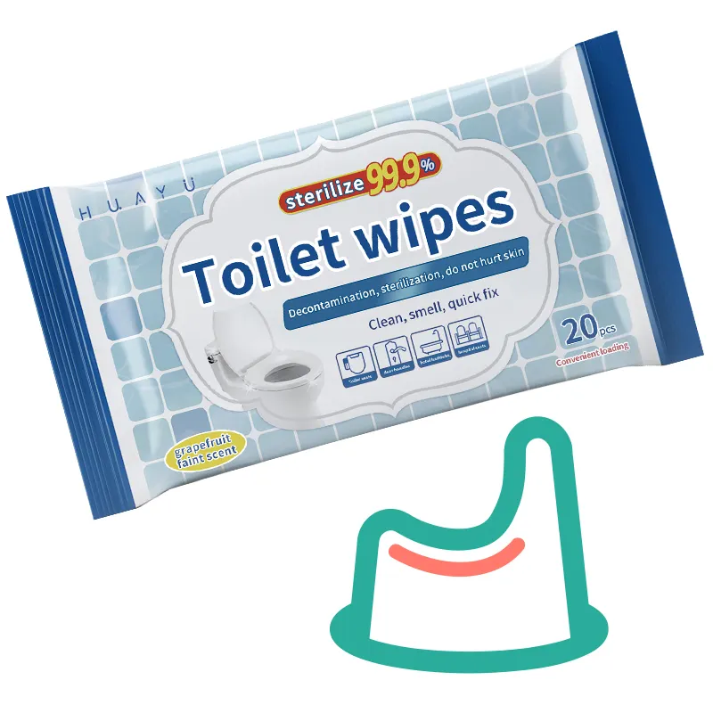 OEM spülbare Erwachsenen Bad Toilette Spunlace Vlies Feucht tücher Reinigung Sanitär Toiletten papier spülbare Mini Feucht tücher