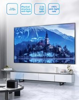 Écran de projection à cadre fixe à angle large HD à courte focale, écran ultra fin 4K Ultra HD, écran mural en PVC pour salle de jeu