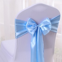 Bande de ceinture de chaise en satin de polyester pour décoration de couverture de chaise de banquet, arc de ceintures de chaise de banquet de mariage pour des fêtes d'événements