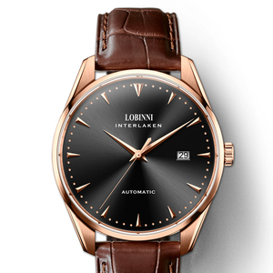 Orologio Automatico da Uomo di Lusso Modello 2025 con Quadrante a Lancette, in Acciaio Inossidabile, Vetro Zaffiro, Resistente all'Acqua 5 BAR, Cinturino in Pelle - Product Image 4