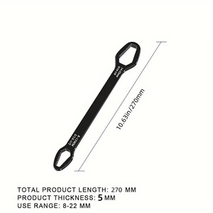 Llave Inglesa Ajustable de Doble Extremo de Calidad Profesional, 8-22 mm, Métrica, Hexagonal, Herramienta Manual Industrial - Product Image 1