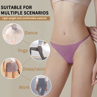Aiermei pemasok gaya modis baru logo kustom lembut pinggang rendah mulus wanita Tanga String bikini celana dalam wanita thong