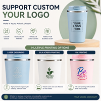 Mug de voyage en acier inoxydable avec logo personnalisé, 380 ml, intérieur en céramique, gobelet isotherme à double paroi de haute qualité, tasse à café réutilisable